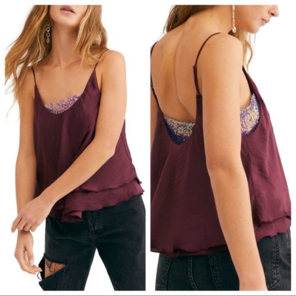 Free People Turn it on Cami Vetiver Bloom S